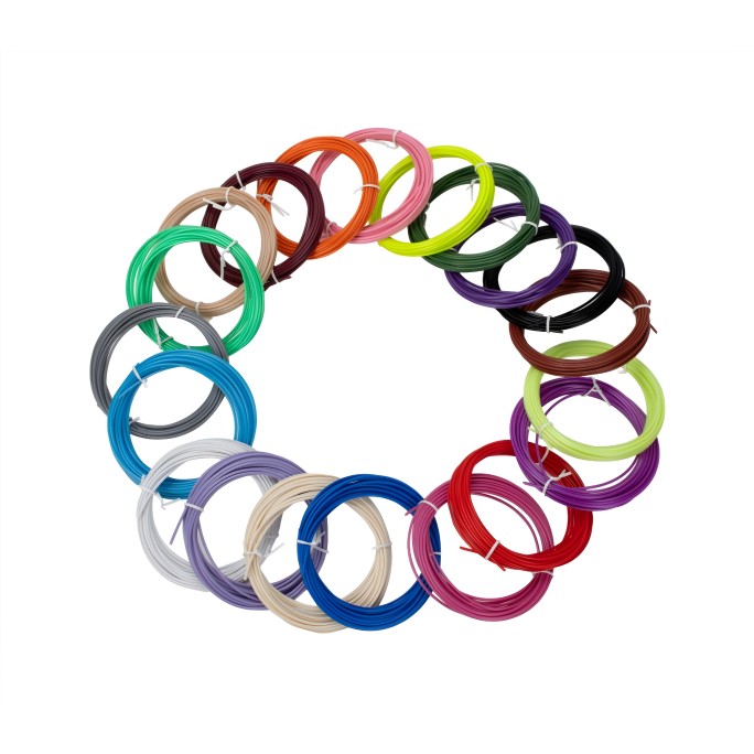AERIUM csere filament 3D tollhoz, 1,75 mm PLA, 5 méter × 20 szín
